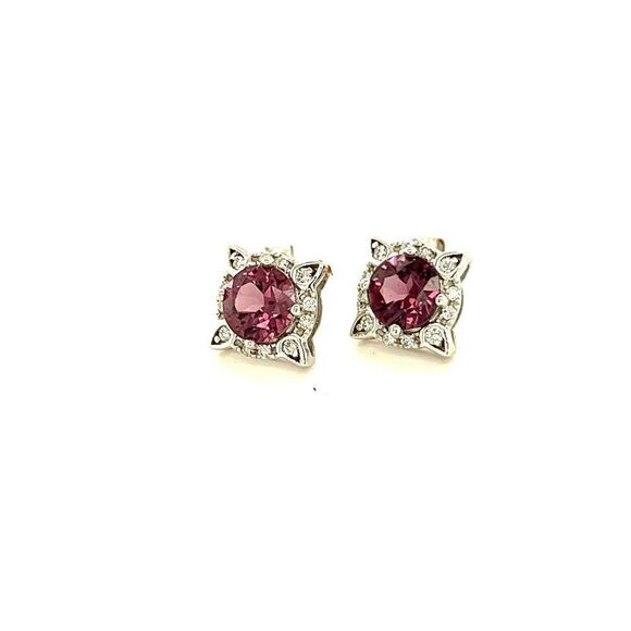Natural Spinel Diamond Earrings 14k Y Gold 2.04 TCW Certified 211195 - Picture 7 of 9